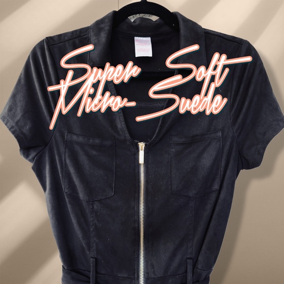 No Boundaries - Juniors Utility Romper (Stretch Faux Suede), M/L - Picture 3 of 3